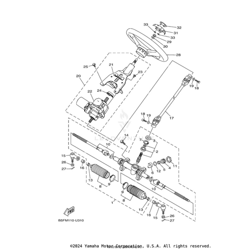 Steering Shaft Assembly by Yamaha