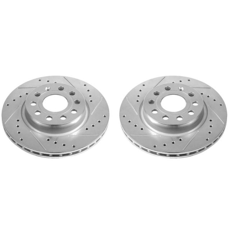 PowerStop Power Stop 2014 Volkswagen Golf Front Evolution Drilled & Slotted Rotors – Pair