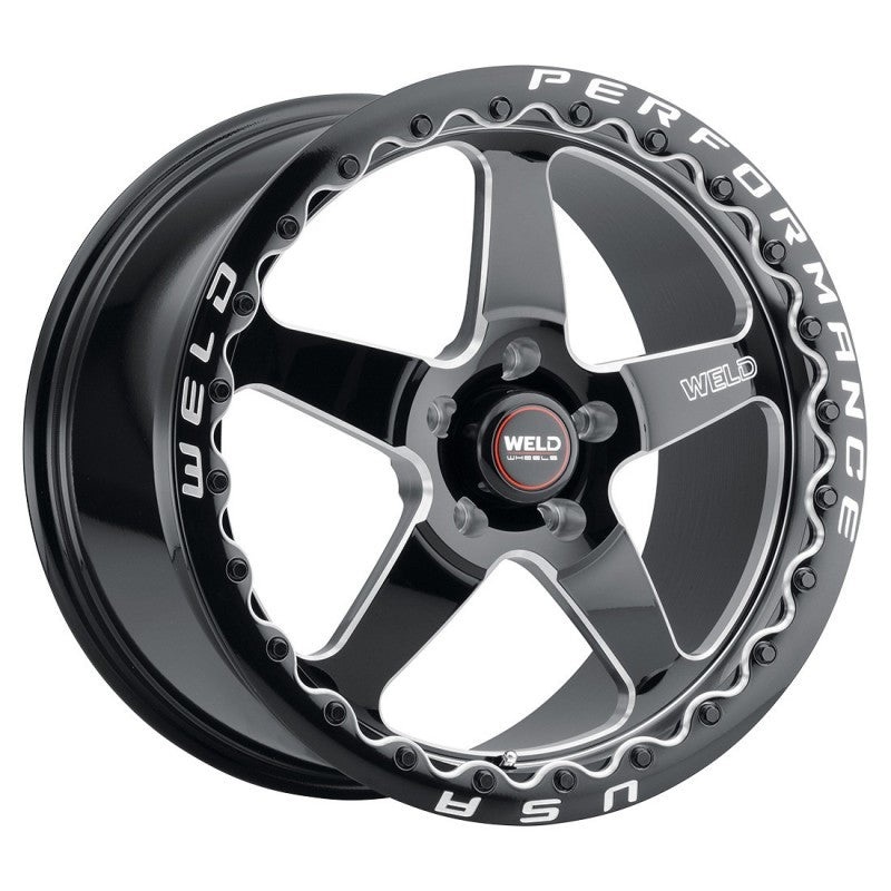Weld S904 17×10 Ventura Beadlock 5×115 ET00 BS5.50 Gloss BLK MIL DIA 78.1