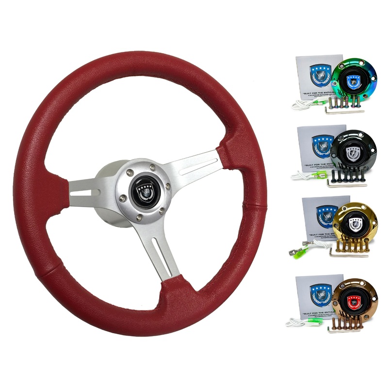 1989-98 Nissan Maxima Steering Wheel Kit | Red Leather | ST3014RED
