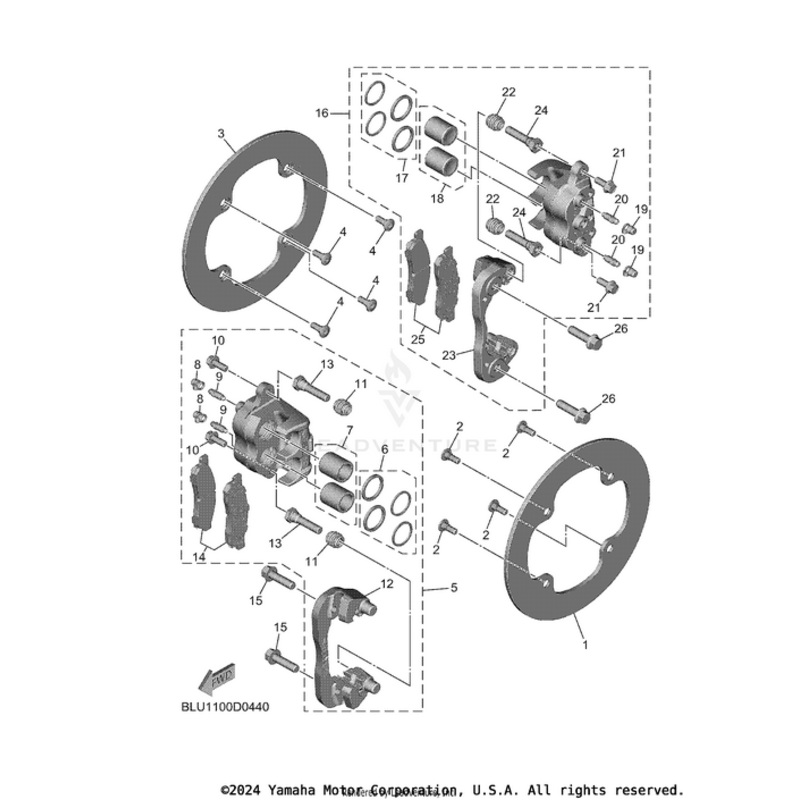 Caliper Piston Assembly by Yamaha