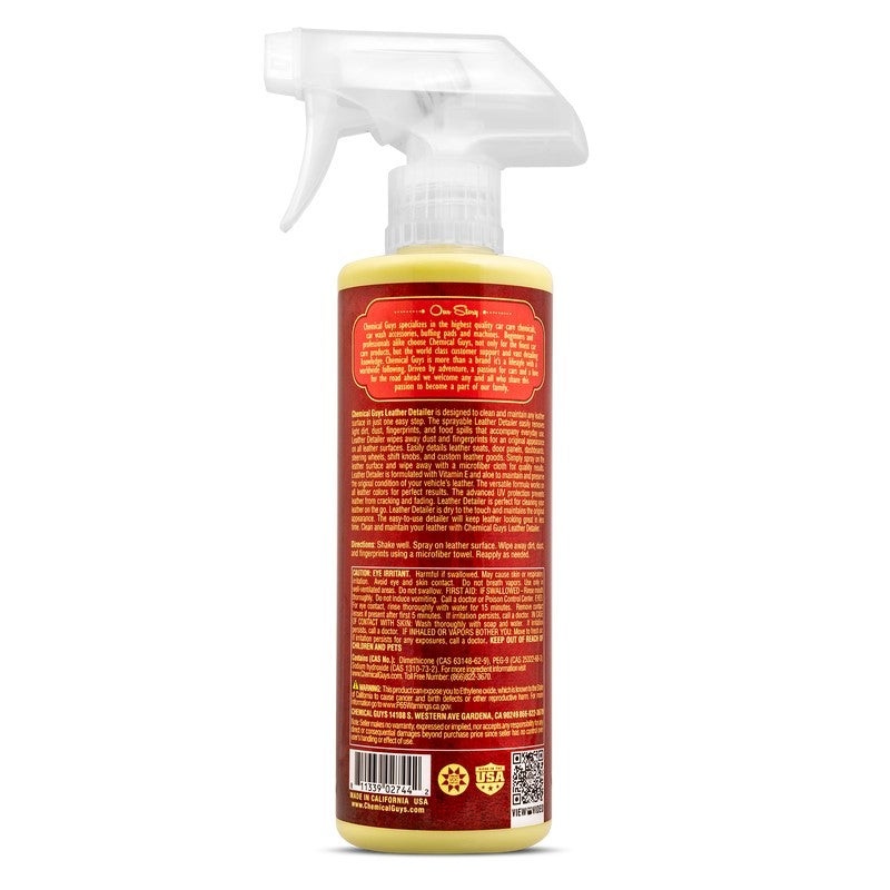 Chemical Guys Leather Quick Detailer Care Spray – Matte Finish – 16oz