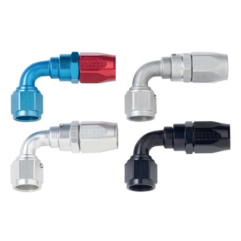 Fragola -6AN x 90 Degree Power Flow Hose End – Blue/Red