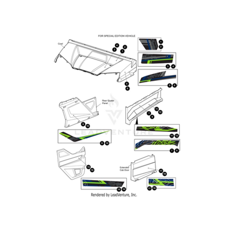 Rear Fender Decal (Driver Side) by Arctic Cat