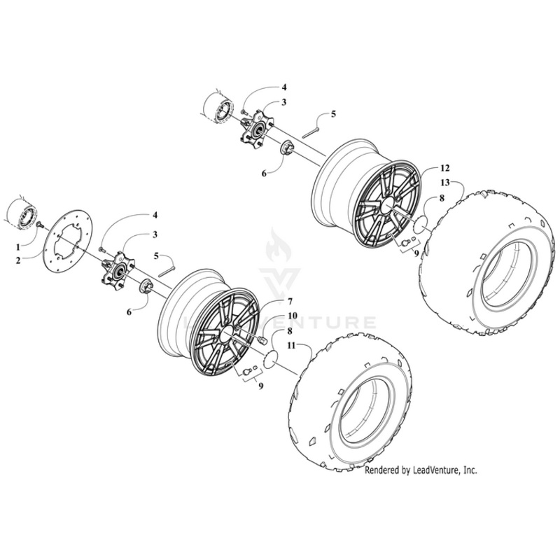 Wheel,Alum-Org (12X7.5) By Arctic Cat
