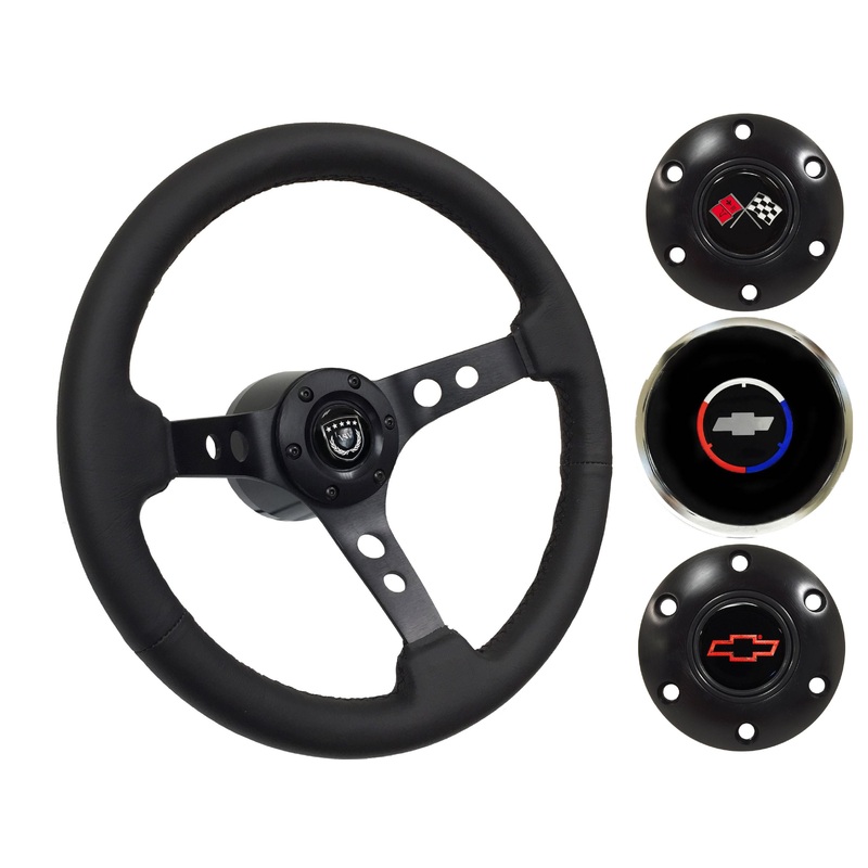 1967-68 El Camino Steering Wheel Kit | Black Leather | ST3094BLK