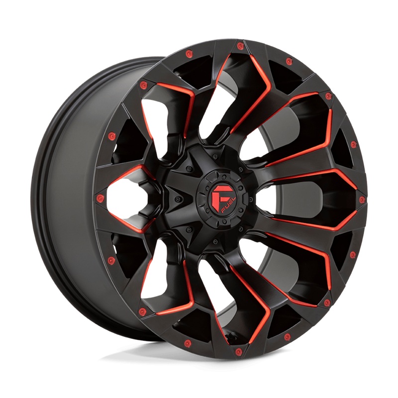 Fuel Wheels D787 Assault 22″ 6×135/6×139.7 Matte Black Red Milled