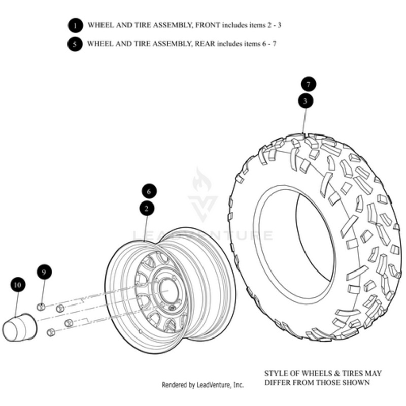 Tire/Wheel Trail Pro 25X10-12-Assembly (Inc. 6-7) by Arctic Cat