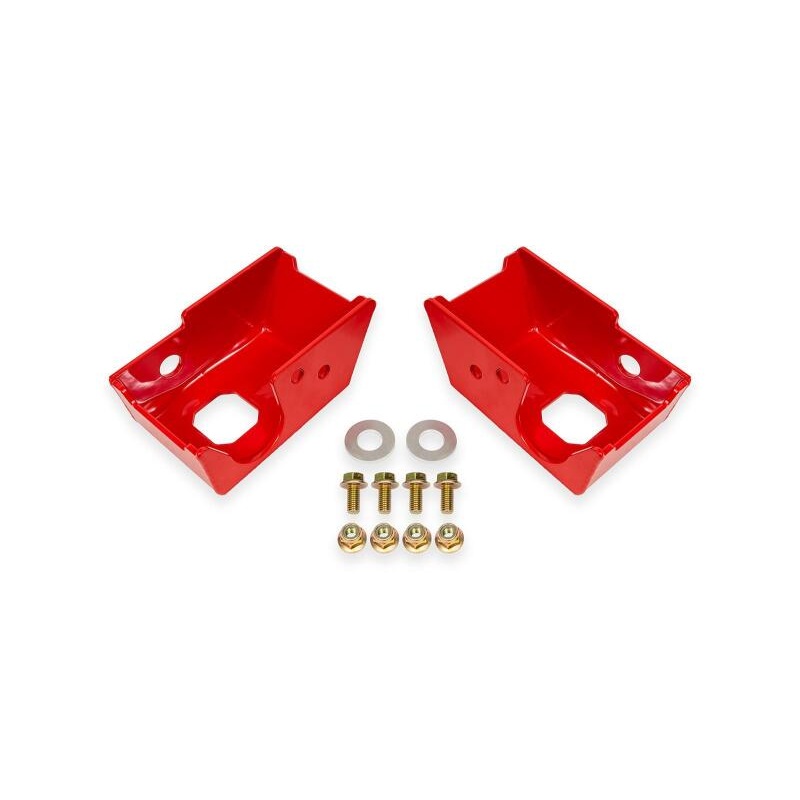 BMR 2021+ Ford Bronco (Exc. Bronco Sport) Rear Shock Mount Skid Plates – Red