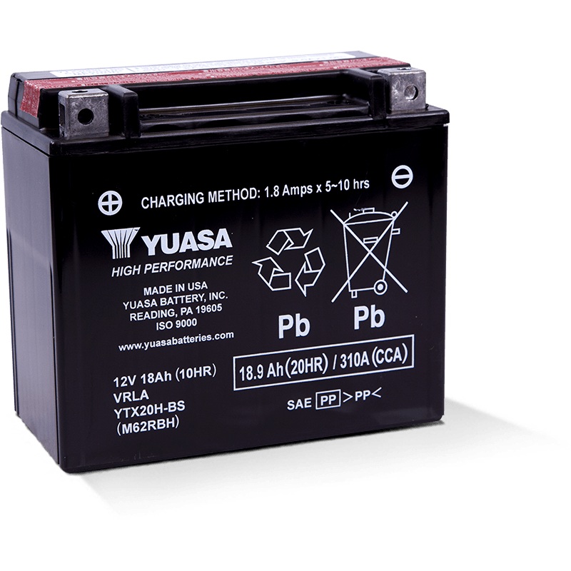 Yuasa YTX20H-BS High Performance AGM 12 Volt Battery (Bottle Supplied)