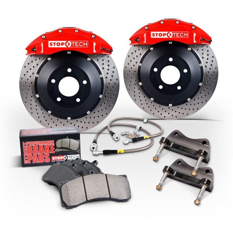 StopTech 15 Audi S3 /15 Volkswagen Golf R Front BBK w/ Yellow ST-40 Caliper Drilled 355X32 2pc Rotor