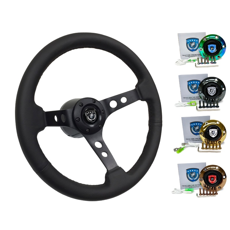 2004-13 BMW 3-Series Steering Wheel Kit | Black Leather | ST3094BLK