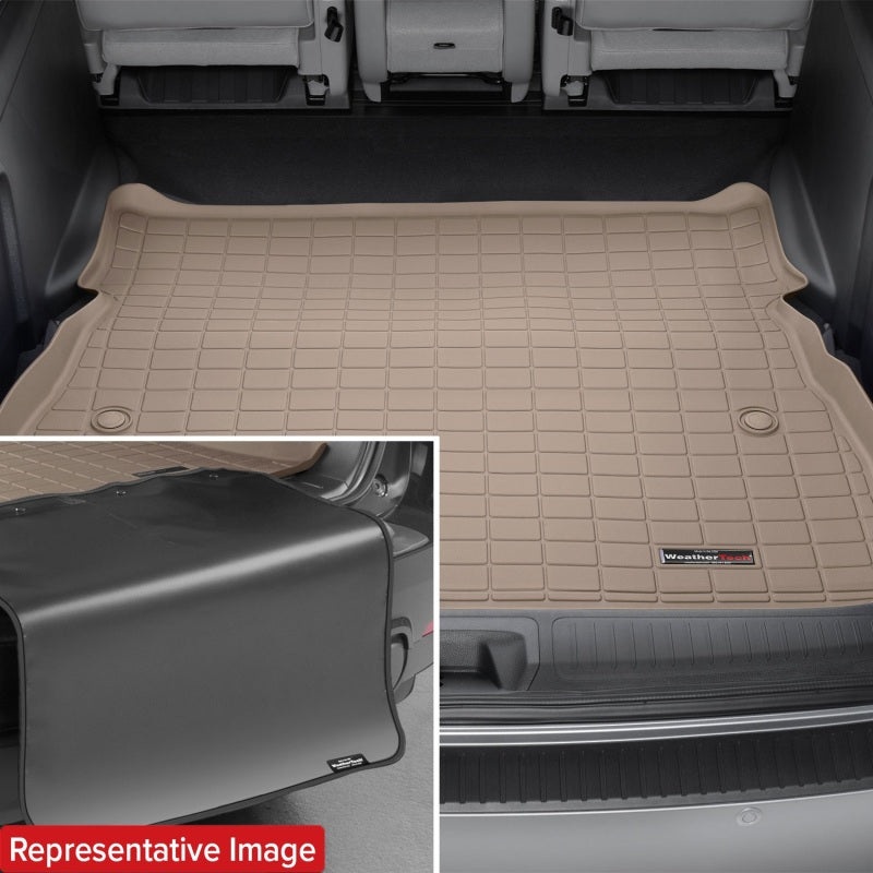 WeatherTech 20-23 Ford Explorer Incl. ST/Hybrid Seatback Cargo Liners HP w/ Bumper Protector – Tan