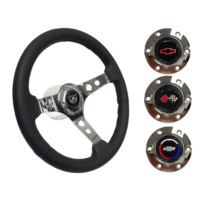 1962-68 Chevy Nova Steering Wheel Kit | Black Leather | ST3095