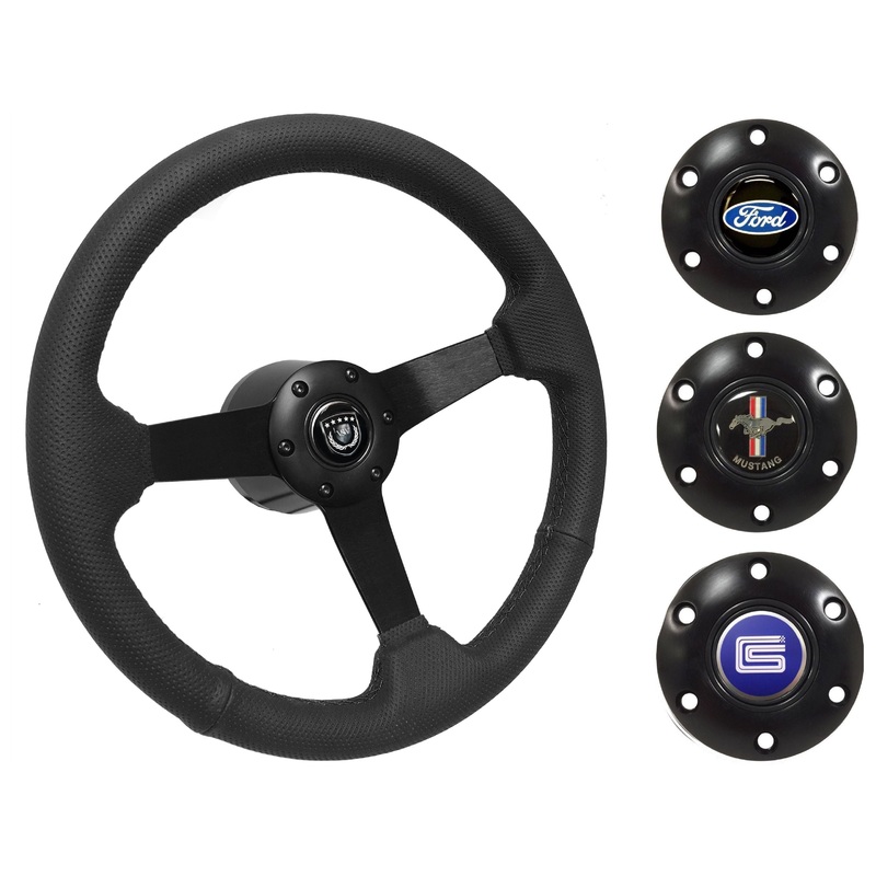 1965-67 Ford Mustang Steering Wheel Kit | Perforated Black Leather