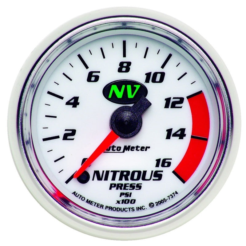 Autometer 2-1/16in 0-1600 PSI Full Sweep Digital Stepper Motor Nitrous Pressure Gauge Universal | 7374
