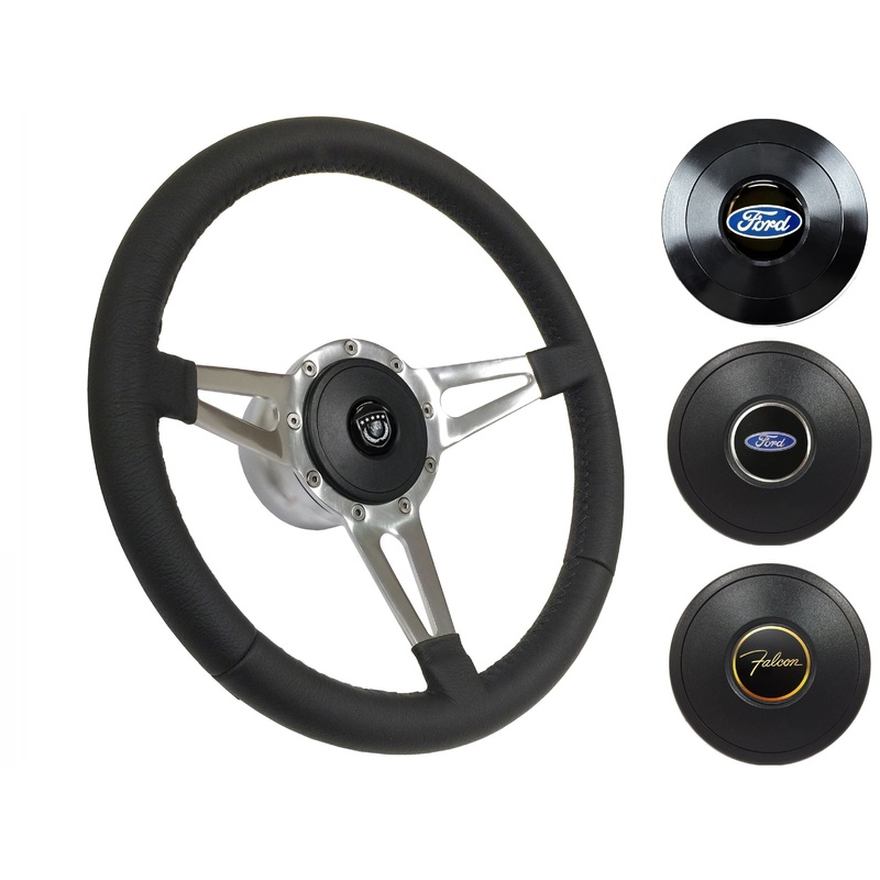 1963-64 Ford Falcon Steering Wheel Kit | Black Leather | ST3059