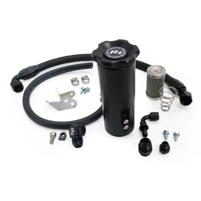 PHR Deluxe Power Steering Resevoir KitMachined finishSealed CapStainless braided lines with black hose ends