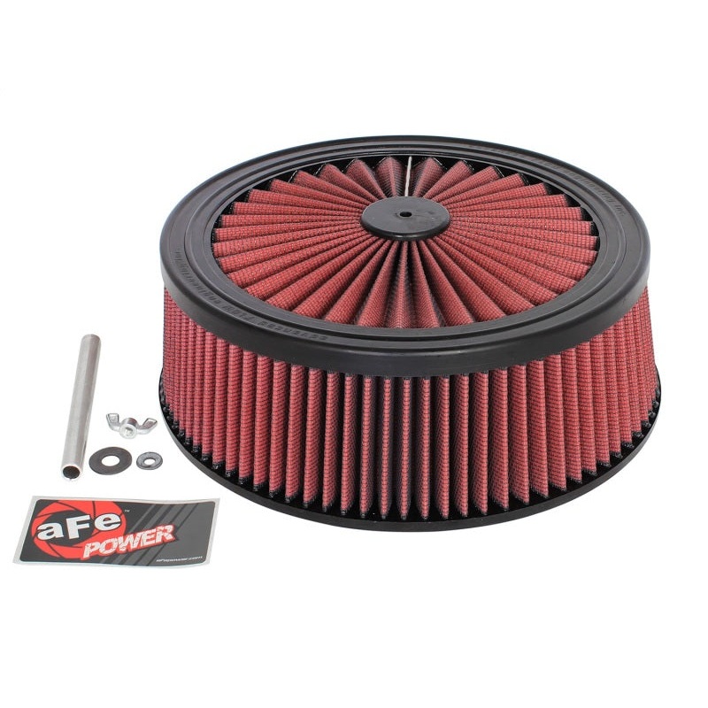 aFe MagnumFLOW Air Filters Round Racing P5R A/F TOP Racer 14D x 5H (Blk/Red)