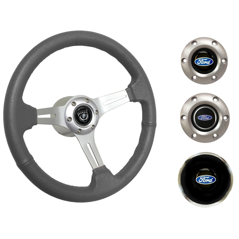 1965-69 Ford Ranchero Steering Wheel Kit | Grey Leather | ST3014GRY