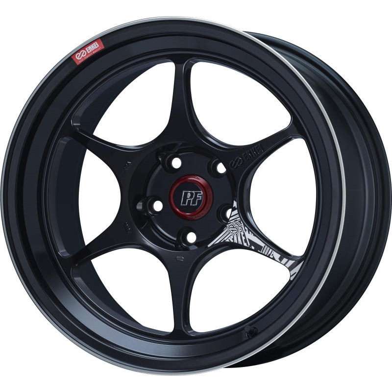 Enkei PF06 18x8in 5×100 BP 45mm Offset 75mm Bore Black Machined Wheel