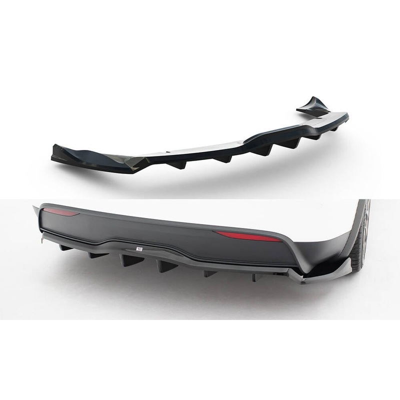 Maxton Design Rear Splitter (With Vertical Bars) V.2 – Tesla Model X Mk1 Facelift
