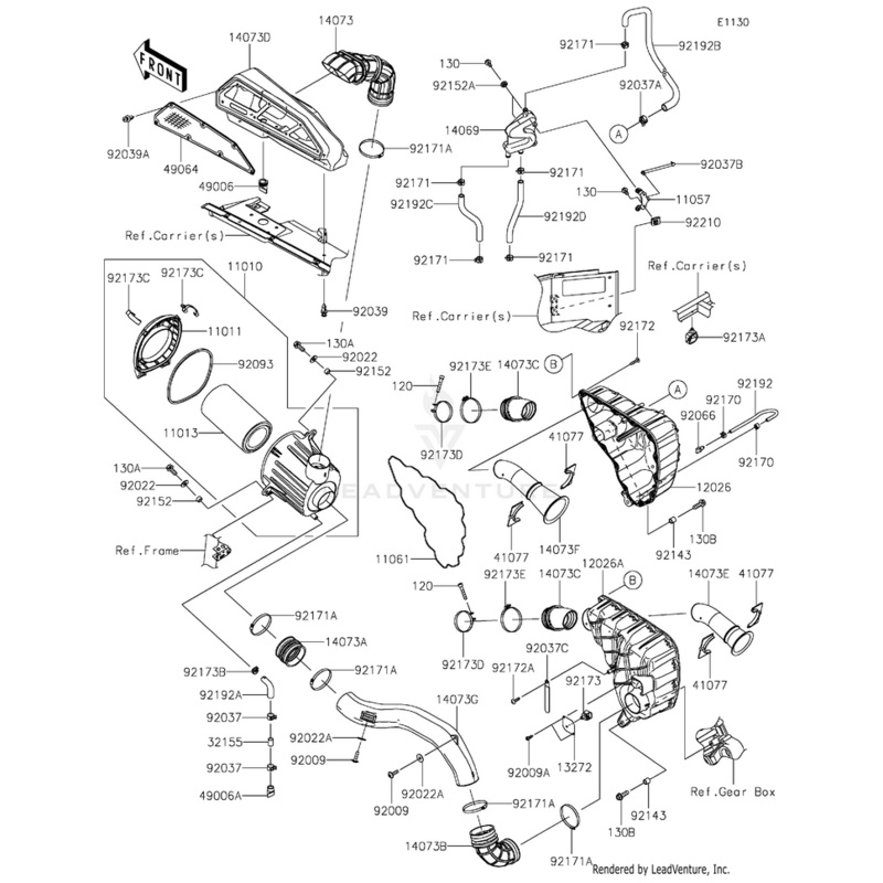 Tube,Cyl.Head,Rh-Breather,Lh by Kawasaki