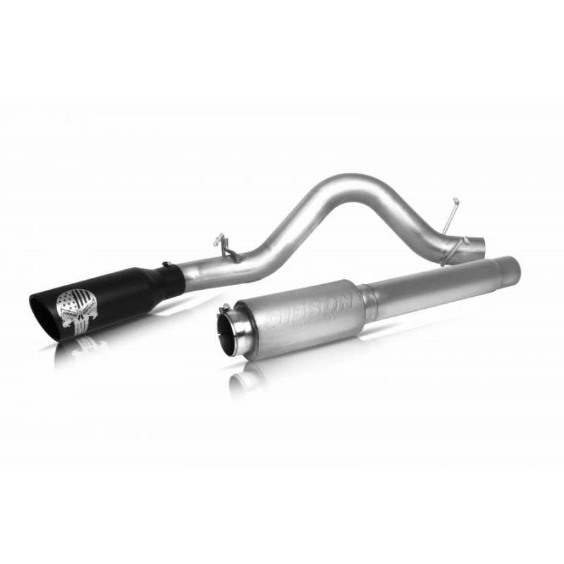 Gibson 14-18 GMC Sierra 1500 LSLT 6.2L 4in Patriot Skull Series Cat-Back Single Exhaust – Stainless