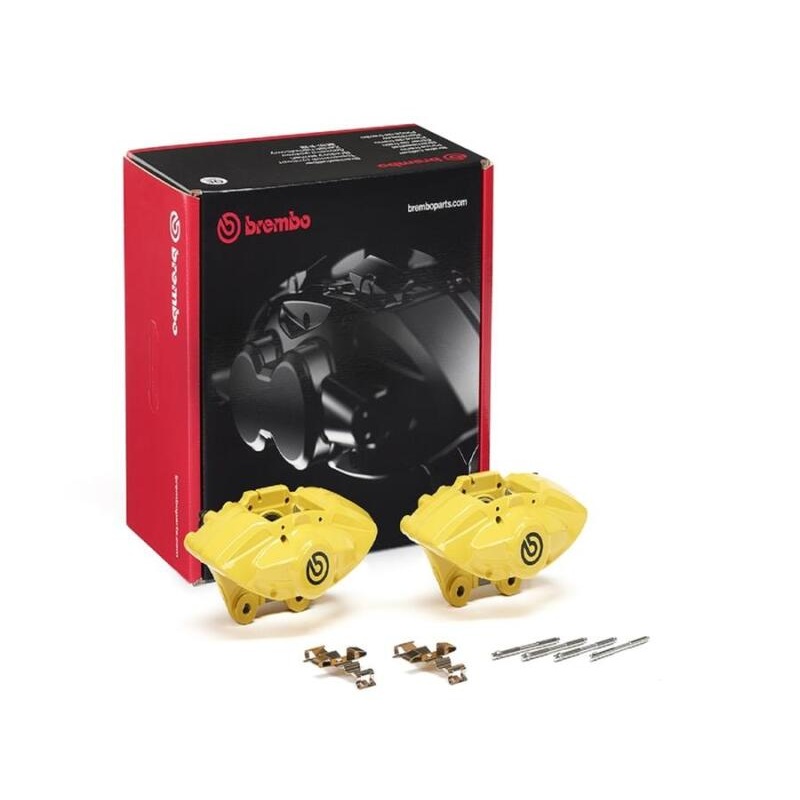 Brembo OE BMW 16-21 M2/17-18 M3/17-20 M4 Hydraulic Rear X-Style Brake Calipers – Yellow