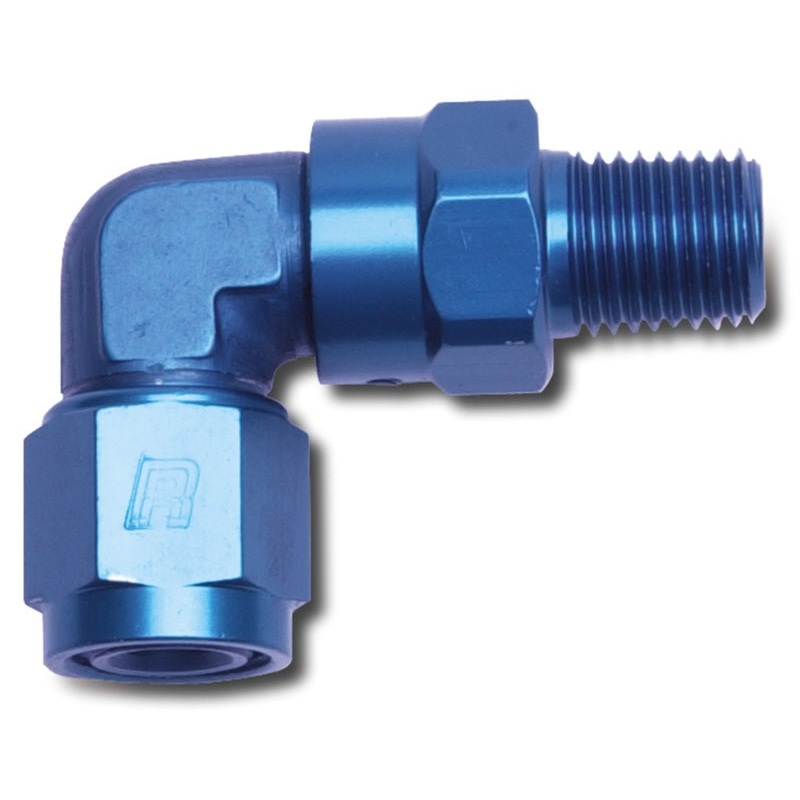 Russell Performance -8 AN 90 Degree Female to Male 1/4in Swivel NPT Fitting