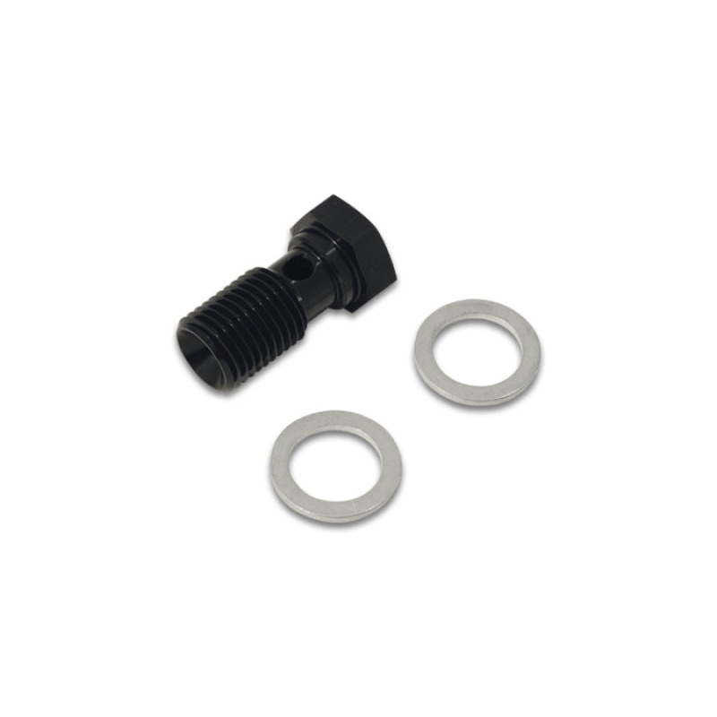 Vibrant Aluminum Banjo Bolt w/ 2 Washers (M12x1.25 20mm LG) – Anodized Black