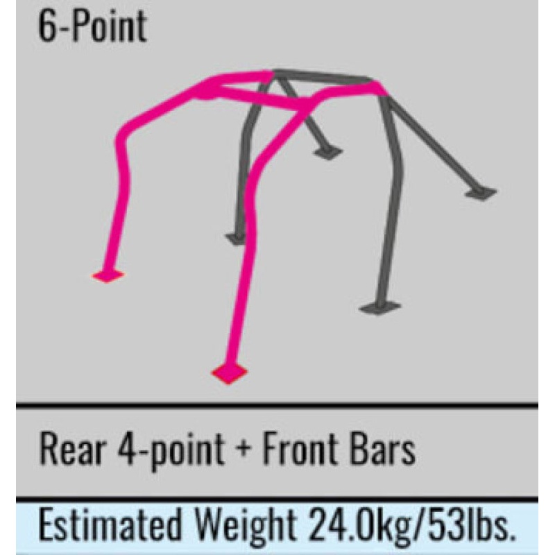 Cusco Safety 21 6PT 2-Passenger Black Steel Roll Cage 18+ Honda Civic Type-R / 17+ 5-Door Hatchback