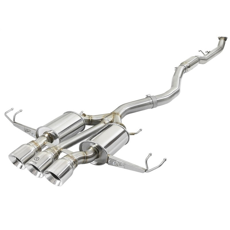 aFe Takeda 3in 304 SS Cat-Back Exhaust w/ Tri-Polished Tips 17-18 Honda Civic Type R L4 2.0L (t)