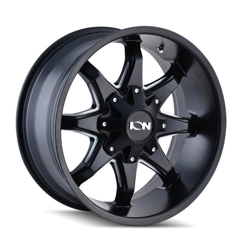ION Type 181 17×9 / 5×114.3 BP / 18mm Offset / 87mm Hub Satin Black/Milled Spokes Wheel