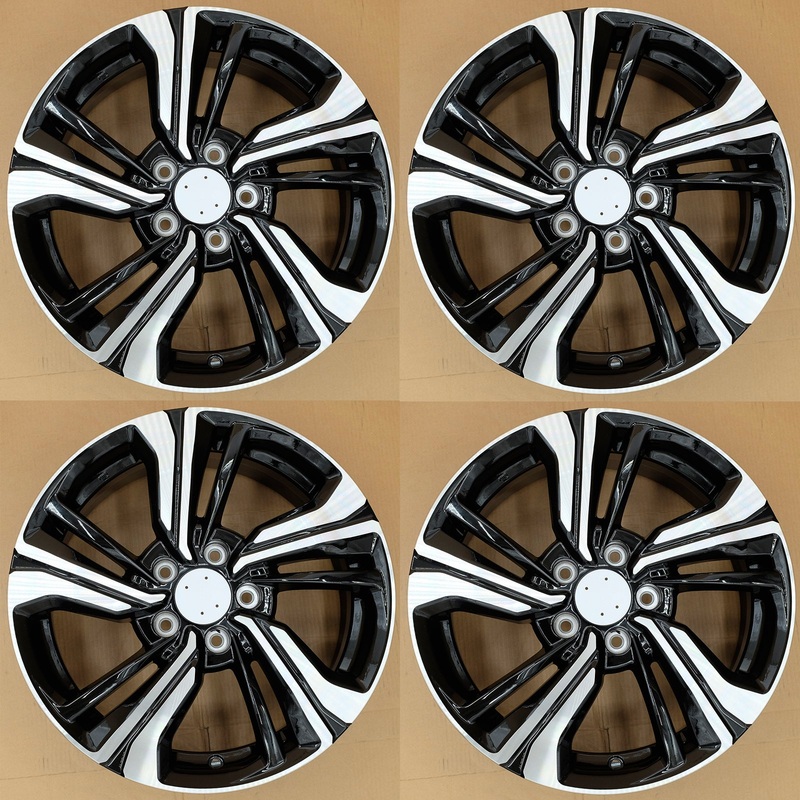 17″ Set of 4 17×7 Machined Black Wheels for Honda Civic 2016-2021 OE Style Replacement Rim