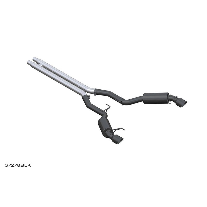 MBRP 3″ Cat Back Dual Split Race Version 4.5″ tips BLK Coat | 2015-2017 Ford Mustang GT (S7278BLK)