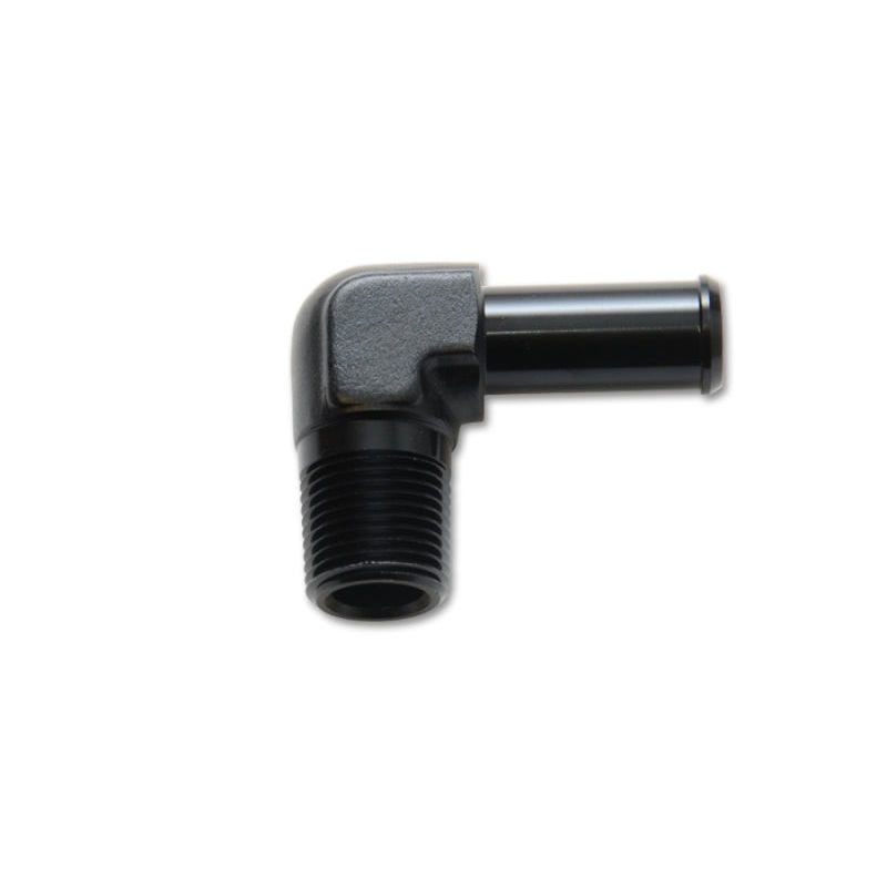 Vibrant 1/8 NPT to 1/4in Barb Straight Fitting 90 Deg Adapter – Aluminum