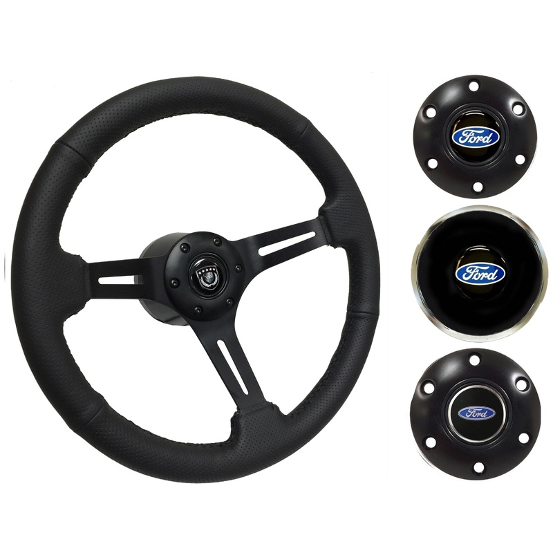 1970-79 Ford Ranchero Steering Wheel Kit | Perforated Black Leather | ST3586BLK