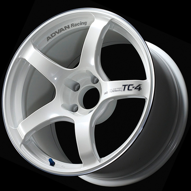 Advan TC4 18×8.5 +38 5-114.3 Racing White Metallic & Ring Wheel