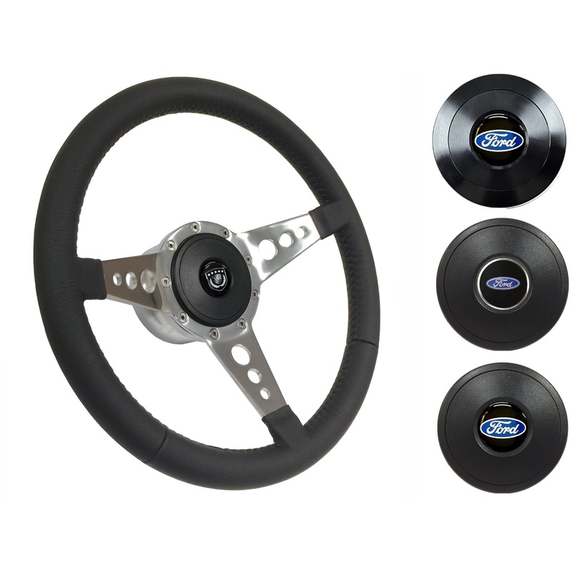 1969, 78-91 Ford Truck Steering Wheel Kit | Black Leather | ST3056