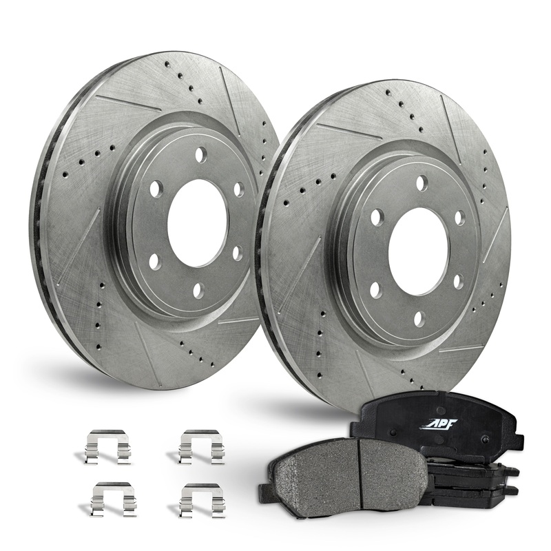 APF Front Brake Kit Rotors and Pads for Cadillac Escalade ESV 2003-2006
