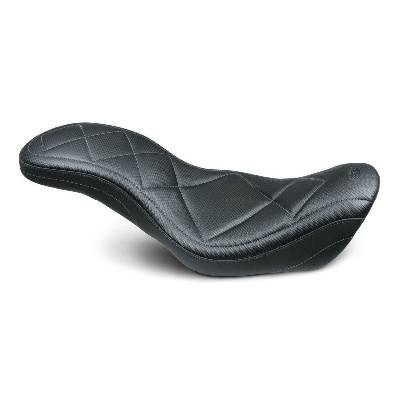 Mustang 06-17 Harley Dyna Super Tripper 1PC Seat Carbon – Black