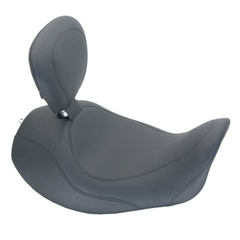 Mustang 06-17 Harley Dyna Wide Tripper Forward Solo Seat w/Driver Backrest – Black
