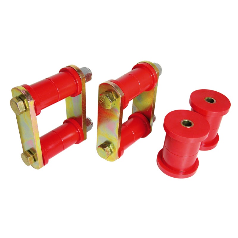 Prothane 64-73 Ford Mustang Rear Spring Bushings w/ HD Shackle Kit – Red