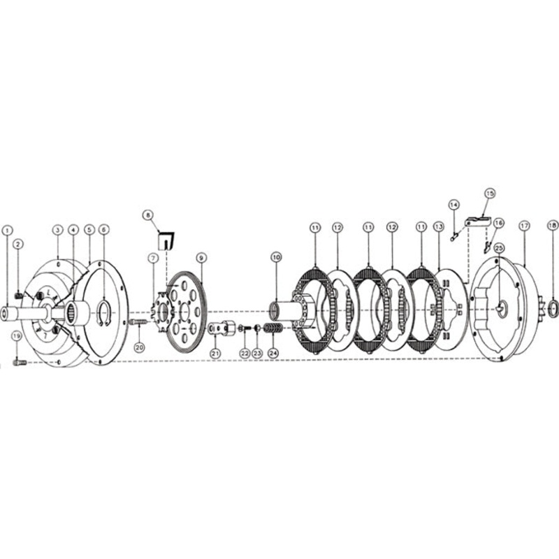 (10) 100-31-2 L&T Wet Clutch Hub 6 Spring 1&2 Disc – 20 Degree Yamaha Taper