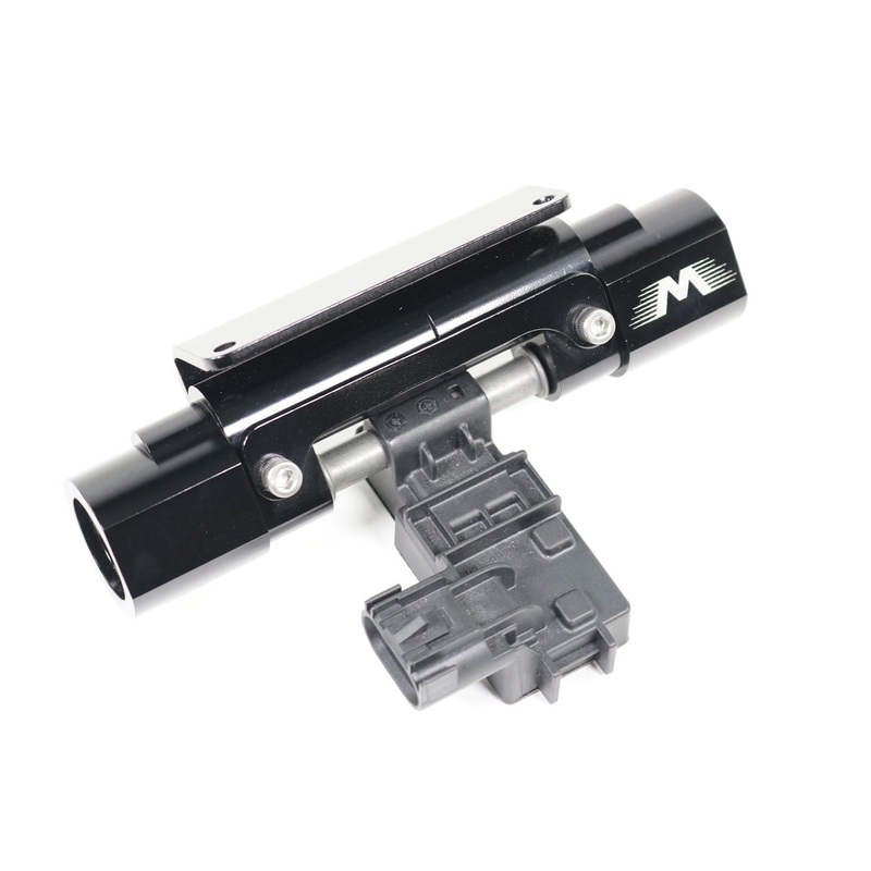 Billet E85 Flex Fuel Sensor Mount Dual Channel In Line 6, 8, 10AN Sensor Not Included