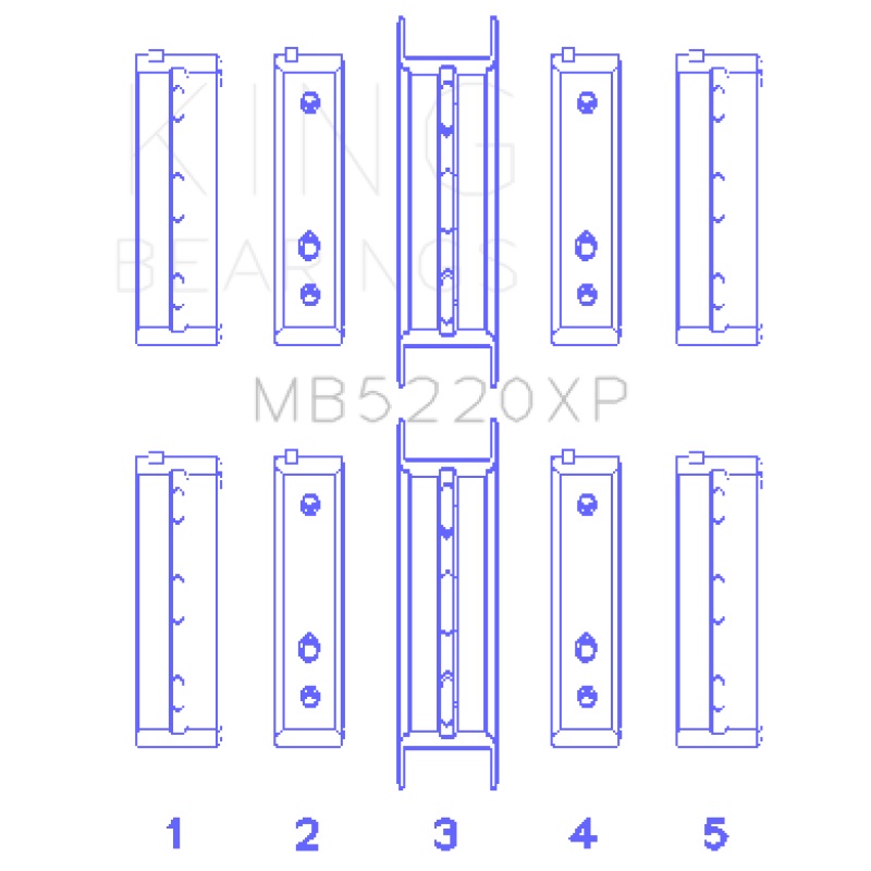 King Subaru WRX/STi EJ20 EJ22 EJ25 Flange #3 Position Performance Main Bearing Set – Size STDX