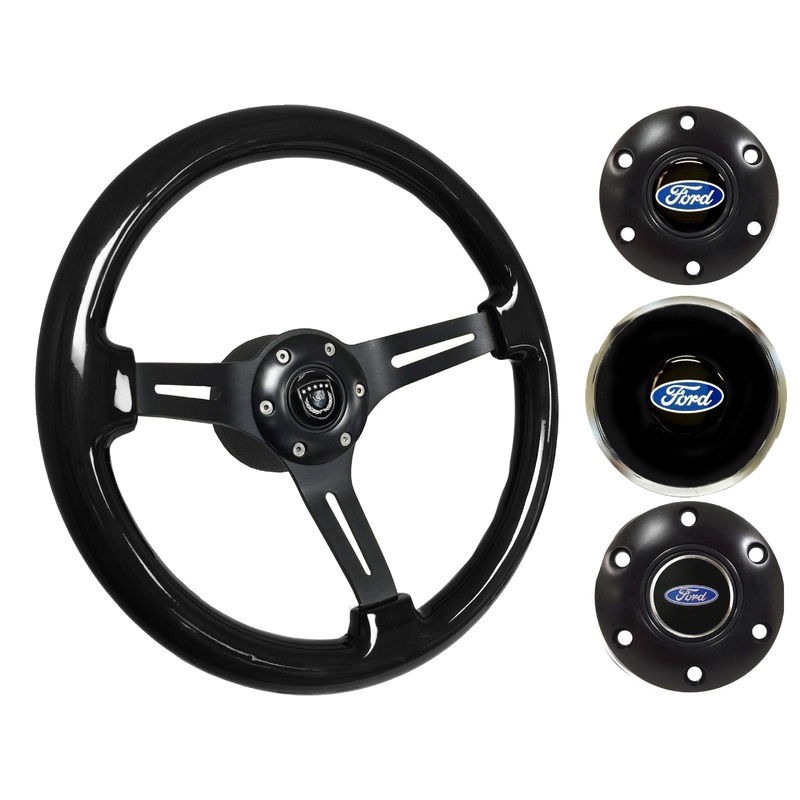1965-68, 70-77 Ford Truck Steering Wheel Kit | Black Ash Wood | ST3073