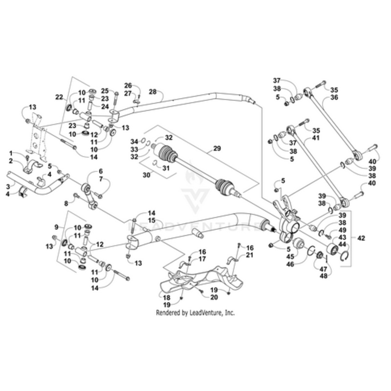 Knuckle Rear-Left-Assembly (Ko) (Inc. 38-39 And 43-46) by Arctic Cat