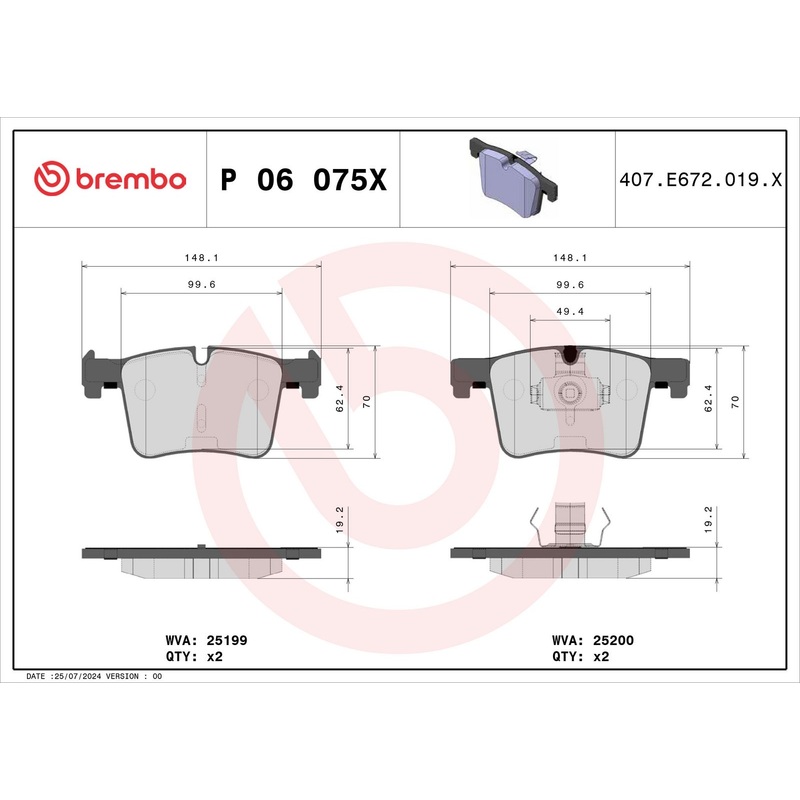 XTRA Low-Met Front Disc Brake Pad Set – P06075X